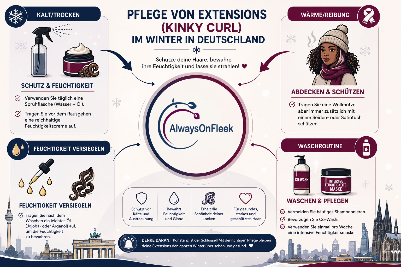 Read more about the article Pflege von Kinky Curl Extensions im Winter in Deutschland