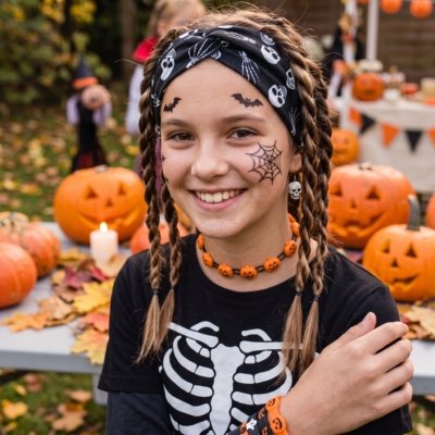 Halloween Stirnband Skelett-Motiv